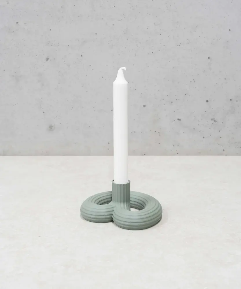 Wavy Wavy - kandelaar single - muted green