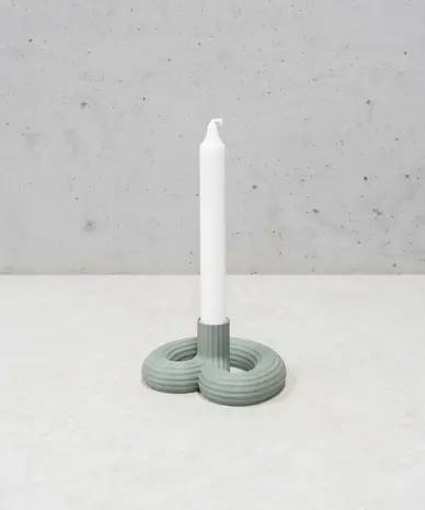 Wavy Wavy - kandelaar single - muted green