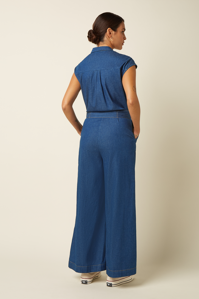 King Louie King Louie - amy jumpsuit chambray - denim blue King Louie King Louie - amy jumpsuit chambray - denim blue