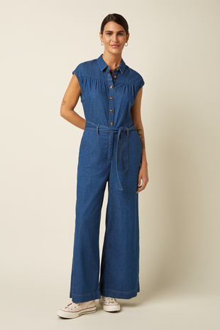 King Louie King Louie - amy jumpsuit chambray - denim blue King Louie King Louie - amy jumpsuit chambray - denim blue