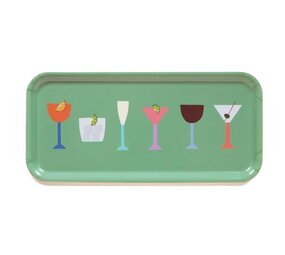 Blu Kat Blu kat - dienblad - cocktails green (32 x 15 cm)