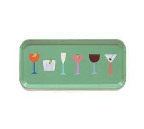 Blu Kat Blu kat - dienblad - cocktails green (32 x 15 cm) Blu Kat Blu kat - dienblad - cocktails green (32 x 15 cm)