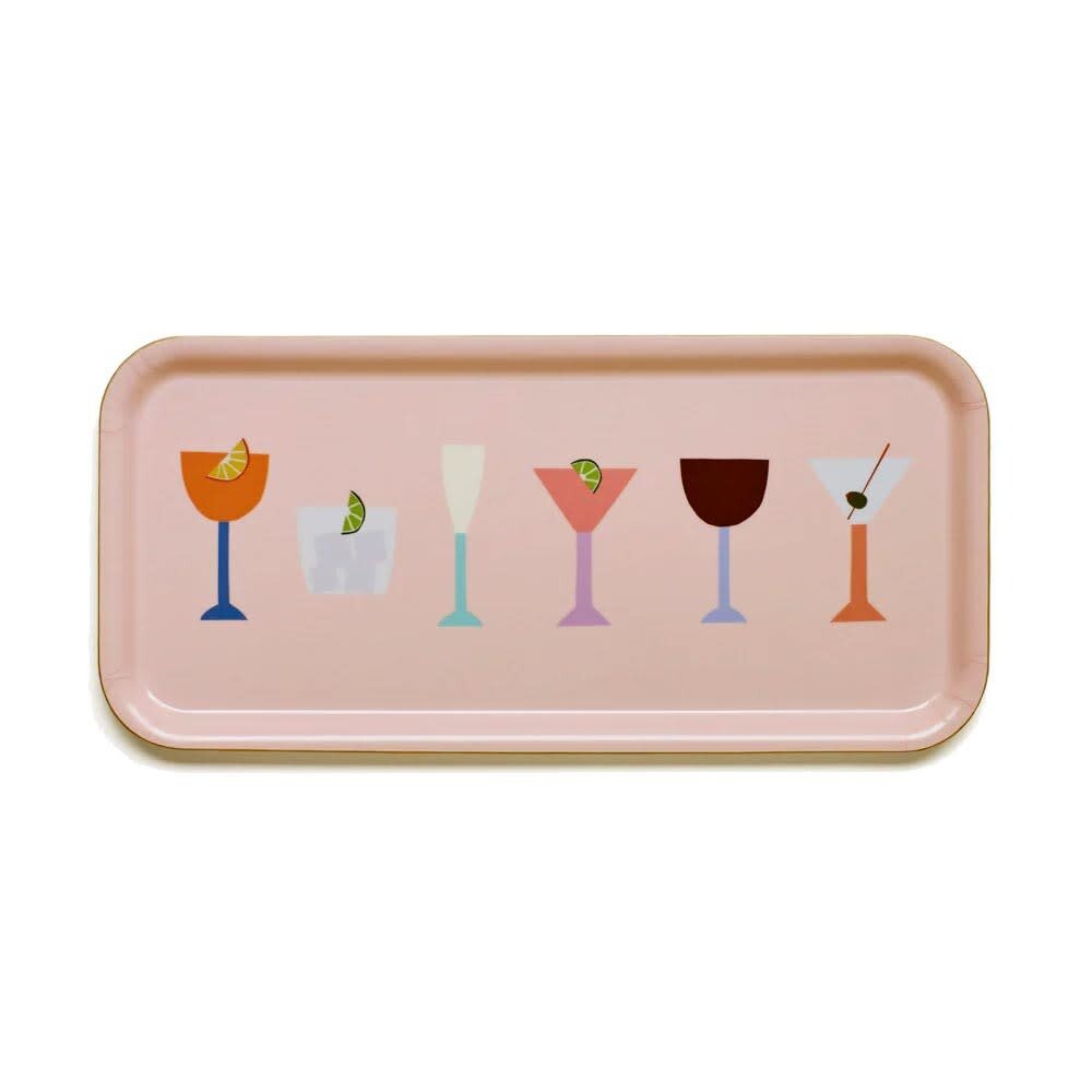 Blu Kat Blu kat - dienblad - cocktails peach (32 x 15 cm) Blu Kat Blu kat - dienblad - cocktails peach (32 x 15 cm)