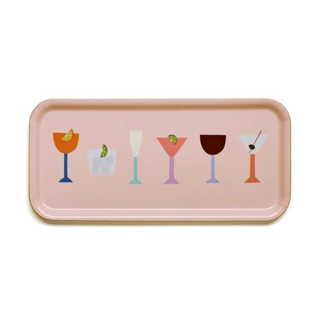 Blu Kat Blu kat - dienblad - cocktails peach (32 x 15 cm) Blu Kat Blu kat - dienblad - cocktails peach (32 x 15 cm)