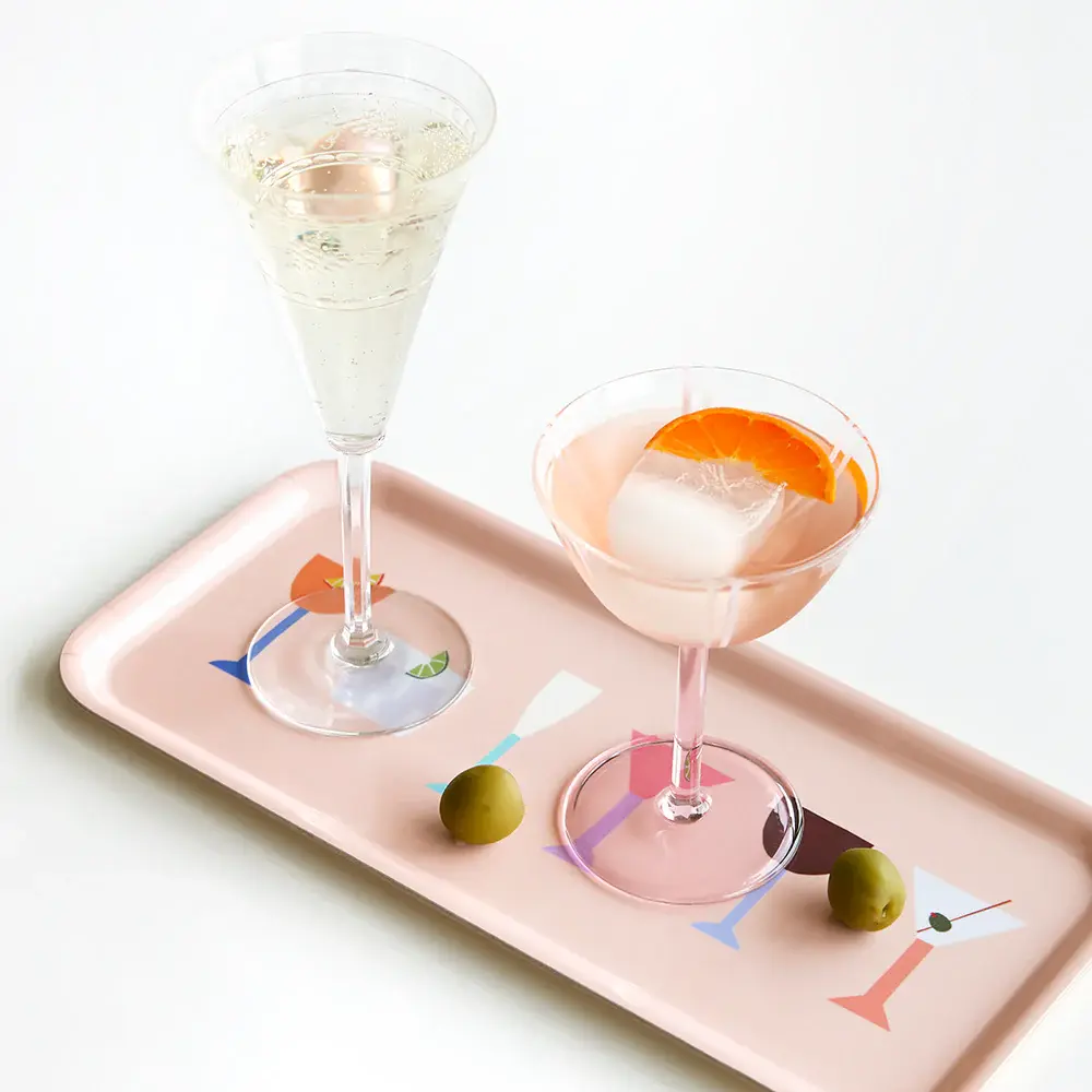 Blu Kat Blu kat - dienblad - cocktails peach (32 x 15 cm) Blu Kat Blu kat - dienblad - cocktails peach (32 x 15 cm)