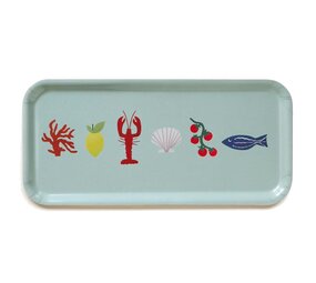 Blu Kat Blu kat - dienblad - seaside lunch seafoam (32 x 15 cm)