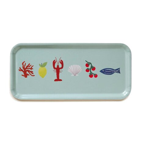 Blu Kat Blu kat - dienblad - seaside lunch seafoam (32 x 15 cm) Blu Kat Blu kat - dienblad - seaside lunch seafoam (32 x 15 cm)