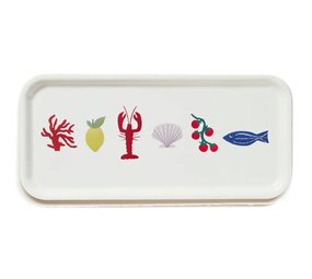 Blu Kat Blu kat - dienblad - seaside lunch cream (32 x 15 cm)