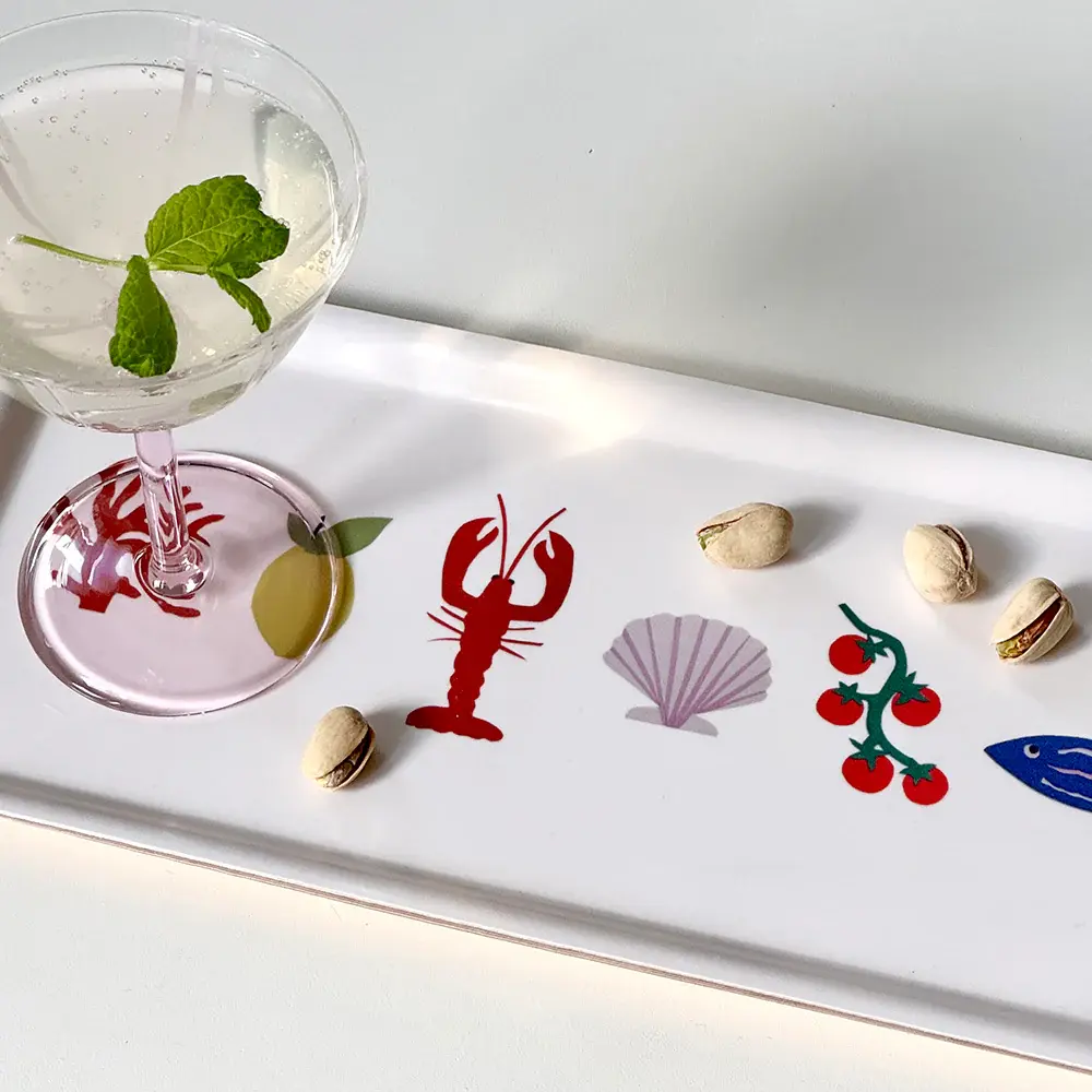 Blu Kat Blu kat - dienblad - seaside lunch cream (32 x 15 cm) Blu Kat Blu kat - dienblad - seaside lunch cream (32 x 15 cm)