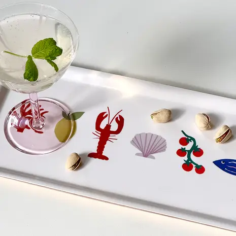 Blu Kat Blu kat - dienblad - seaside lunch cream (32 x 15 cm) Blu Kat Blu kat - dienblad - seaside lunch cream (32 x 15 cm)