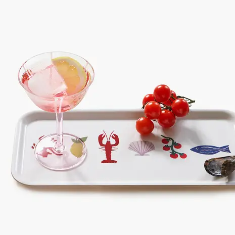 Blu Kat Blu kat - dienblad - seaside lunch cream (32 x 15 cm) Blu Kat Blu kat - dienblad - seaside lunch cream (32 x 15 cm)