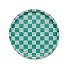 Blu Kat Blu kat - dienblad rond - grass/sky check (31 cm) Blu Kat Blu kat - dienblad rond - grass/sky check (31 cm)