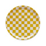 Blu Kat Blu kat - dienblad rond - mustard check (31 cm)