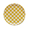 Blu Kat Blu kat - dienblad rond - mustard check (31 cm) Blu Kat Blu kat - dienblad rond - mustard check (31 cm)