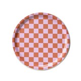 Blu Kat Blu kat - dienblad rond - orange/pink check (31 cm)