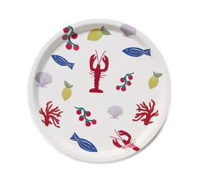 Blu Kat Blu kat - dienblad rond - seaside lunch (31 cm)