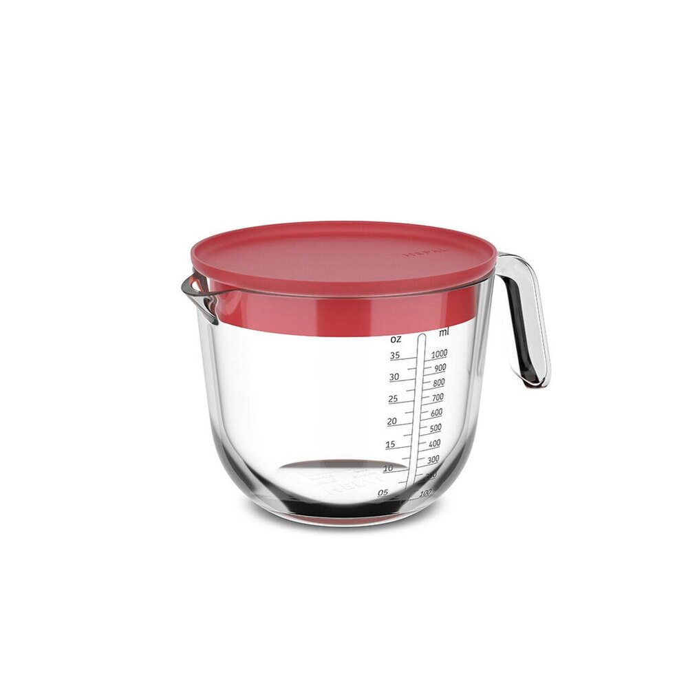 Mepal Mepal - chef it maatbeker glas met deksel 1000 ml - coral
