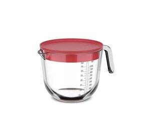 Mepal Mepal - chef it maatbeker glas met deksel 1000 ml - coral
