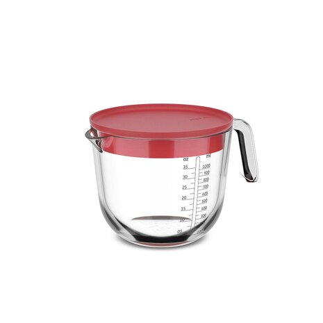 Mepal Mepal - chef it maatbeker glas met deksel 1000 ml - coral