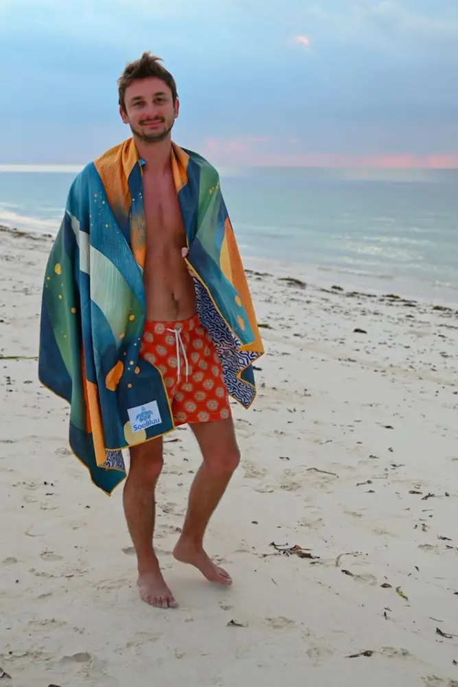 SooBluu SooBluu - reishanddoek XL (190 x 100 cm) - storm SooBluu SooBluu - reishanddoek XL (190 x 100 cm) - storm