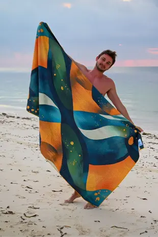 SooBluu SooBluu - reishanddoek XL (190 x 100 cm) - storm SooBluu SooBluu - reishanddoek XL (190 x 100 cm) - storm