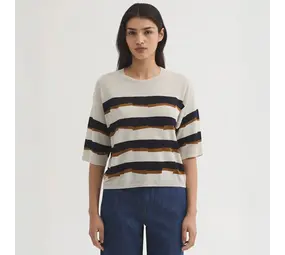 Nice Things Nice Things - sweater broken stripes - navy