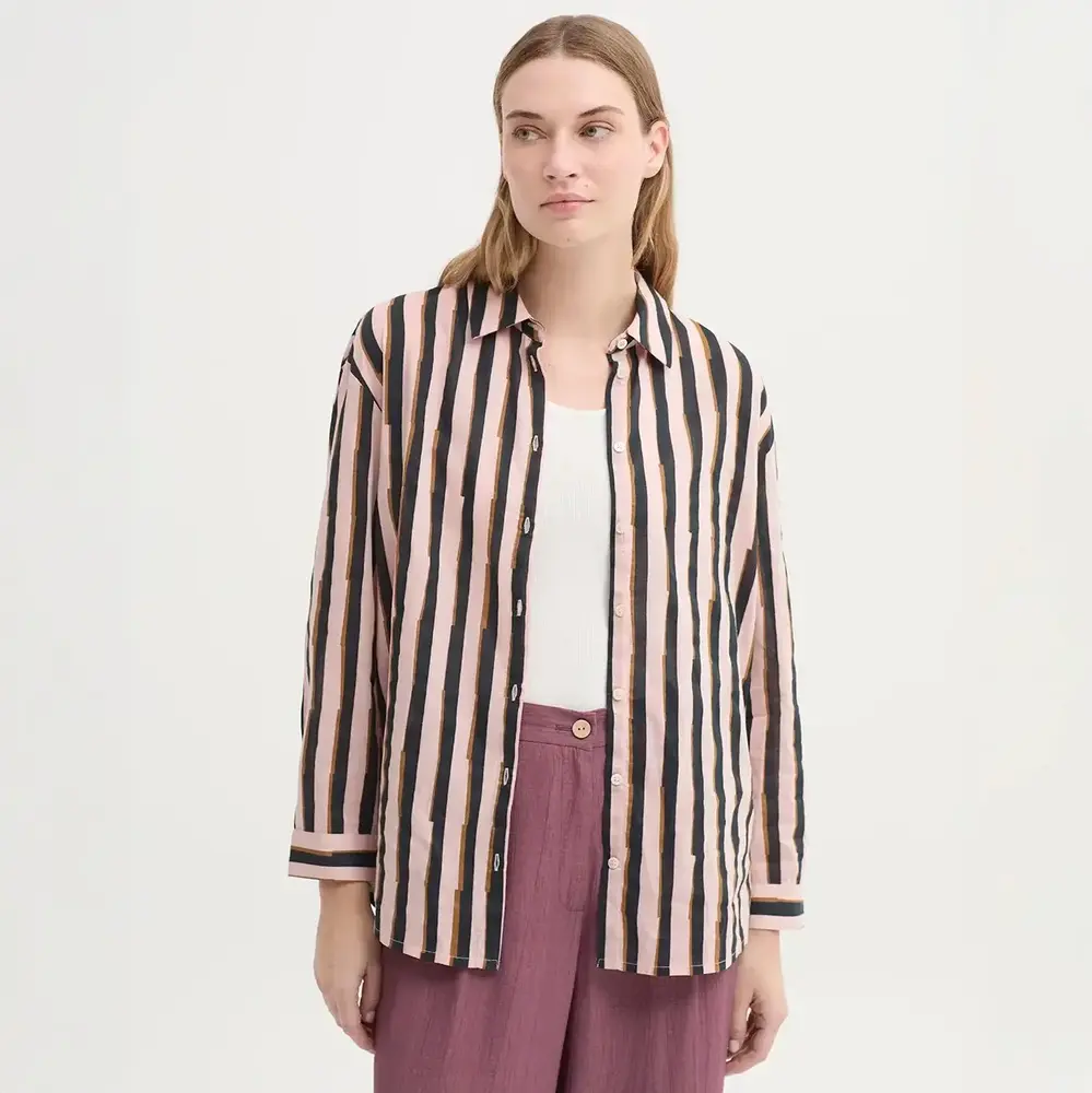 Nice Things Nice Things - basic shirt (93) broken stripes - ecru