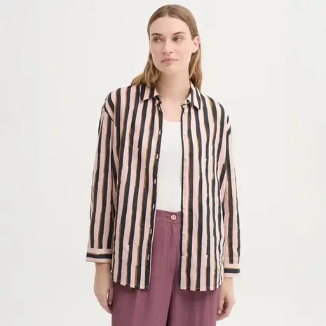 Nice Things Nice Things - basic shirt (93) broken stripes - ecru