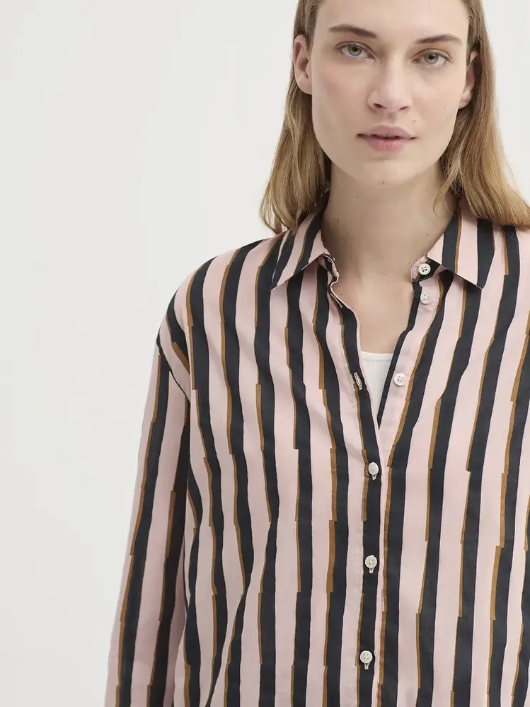 Nice Things Nice Things - basic shirt (93) broken stripes - ecru