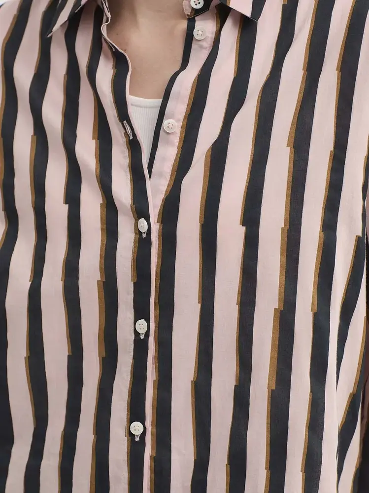 Nice Things Nice Things - basic shirt (93) broken stripes - ecru