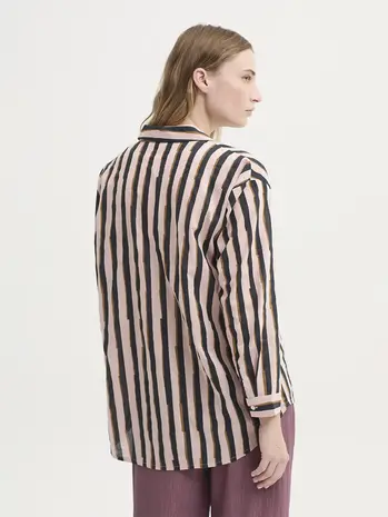 Nice Things Nice Things - basic shirt (93) broken stripes - ecru