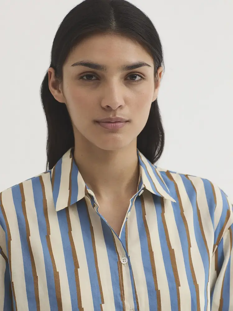 Nice Things Nice Things - basic shirt (93) broken stripes - light pink