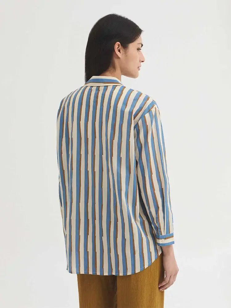 Nice Things Nice Things - basic shirt (93) broken stripes - light pink