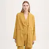 Nice Things Nice Things - linen coat pinstripe - dark yellow