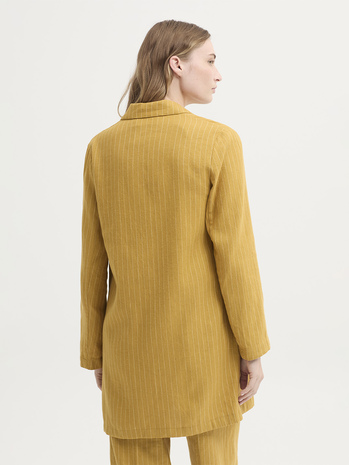 Nice Things Nice Things - linen coat pinstripe - dark yellow