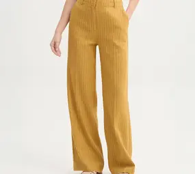 Nice Things Nice Things - linen trousers pinstripe - dark yellow