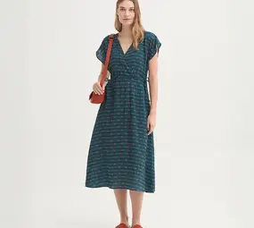 Nice Things Nice Things - midi dress hellenic waves - mosaic blue