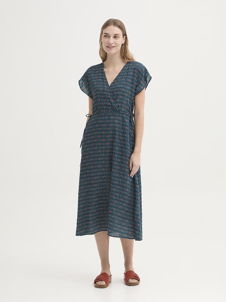 Nice Things Nice Things - midi dress hellenic waves - mosaic blue