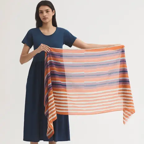 Nice Things Nice Things - foulard broken stripes - light rust