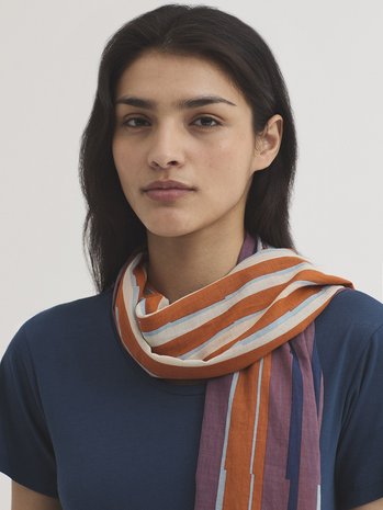 Nice Things Nice Things - foulard broken stripes - light rust