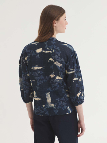 Nice Things Nice Things - shirt midsummer books - navy