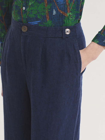 Nice Things Nice Things - pleated pants - indigo blue