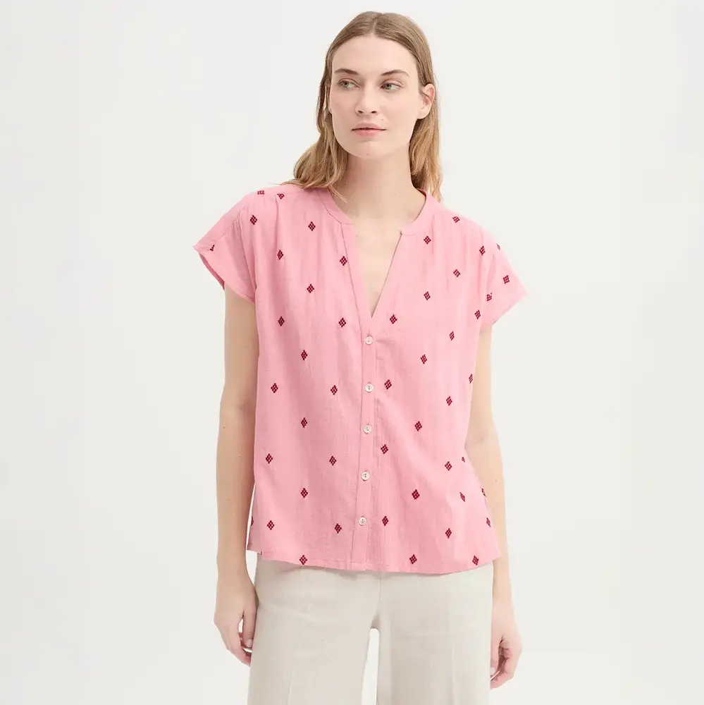 Nice Things Nice Things - blouse diamond embroidery - medium pink