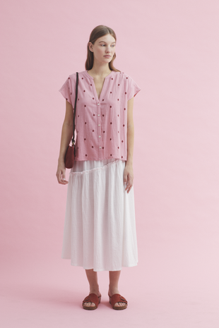 Nice Things Nice Things - blouse diamond embroidery - medium pink