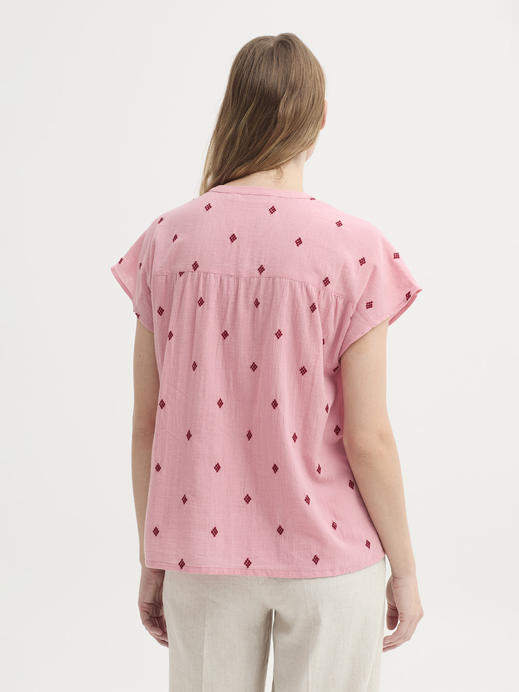 Nice Things Nice Things - blouse diamond embroidery - medium pink