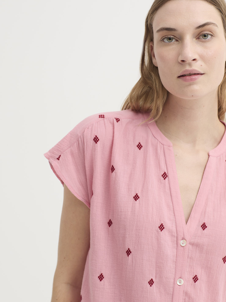 Nice Things Nice Things - blouse diamond embroidery - medium pink