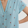 Nice Things Nice Things - blouse diamond embroidery - light turquoise