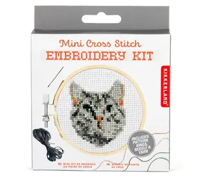 Kikkerland Kikkerland - borduur kit - kat