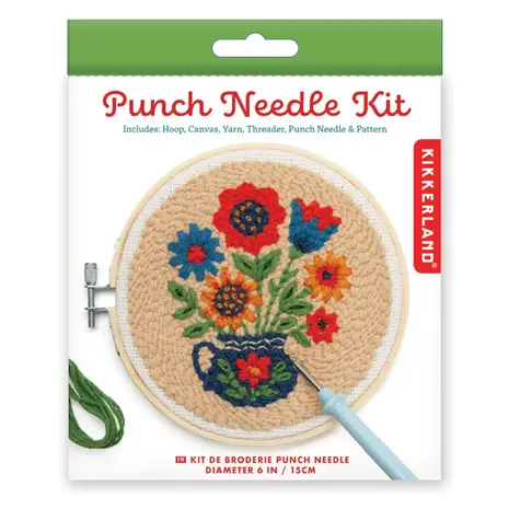 Kikkerland Kikkerland - punch needle kit - flower bouquet