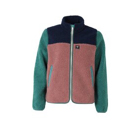 Danefae Danefae - danebirk fleece zip-up - dk navy/light slate/dk rose